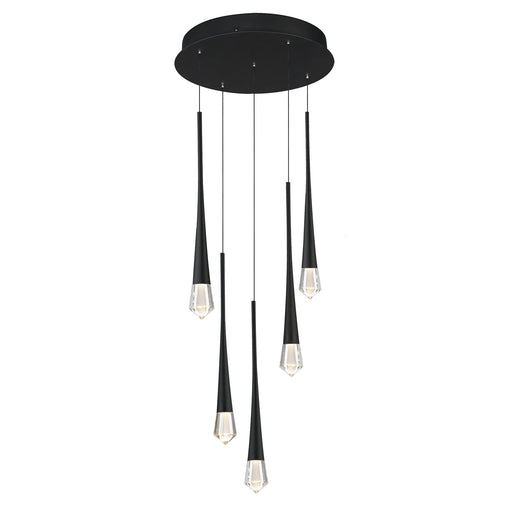 Pierce 5-Light LED Pendant in Black