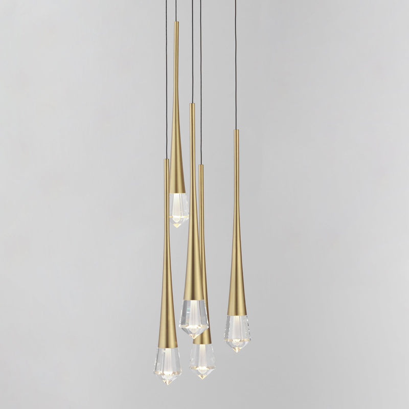 Pierce 5-Light LED Pendant in Gold