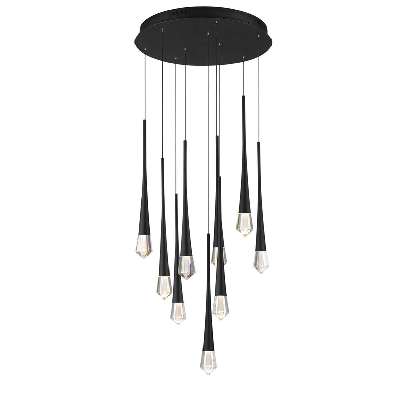 Pierce 9-Light LED Pendant in Black