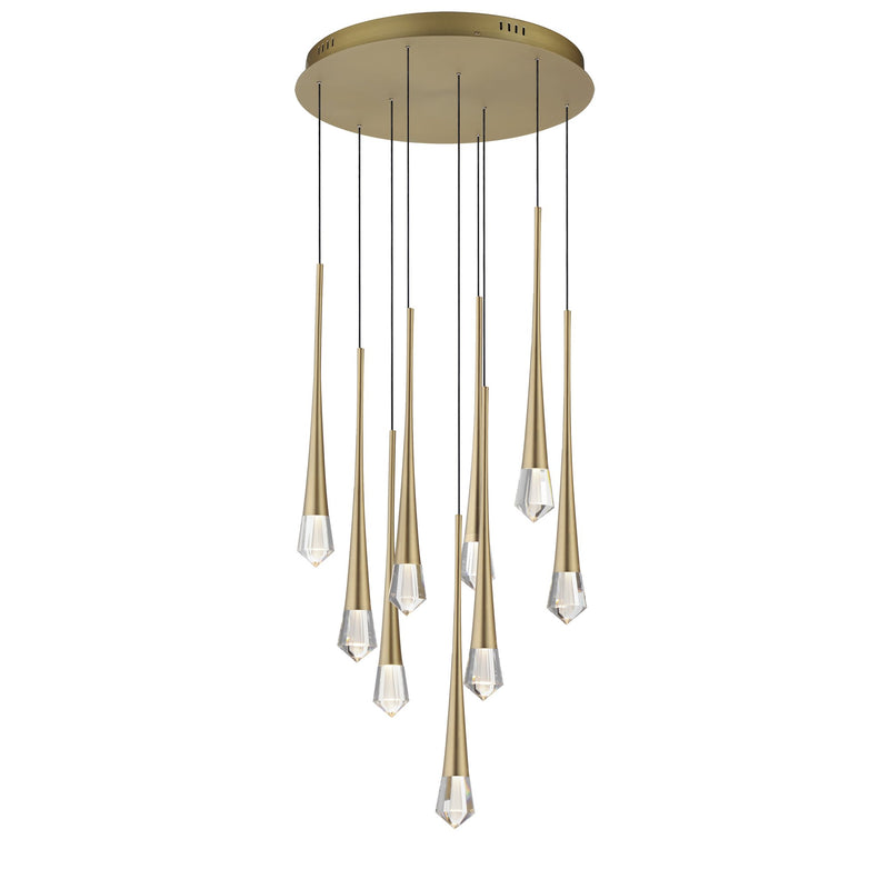 Pierce 9-Light LED Pendant in Gold