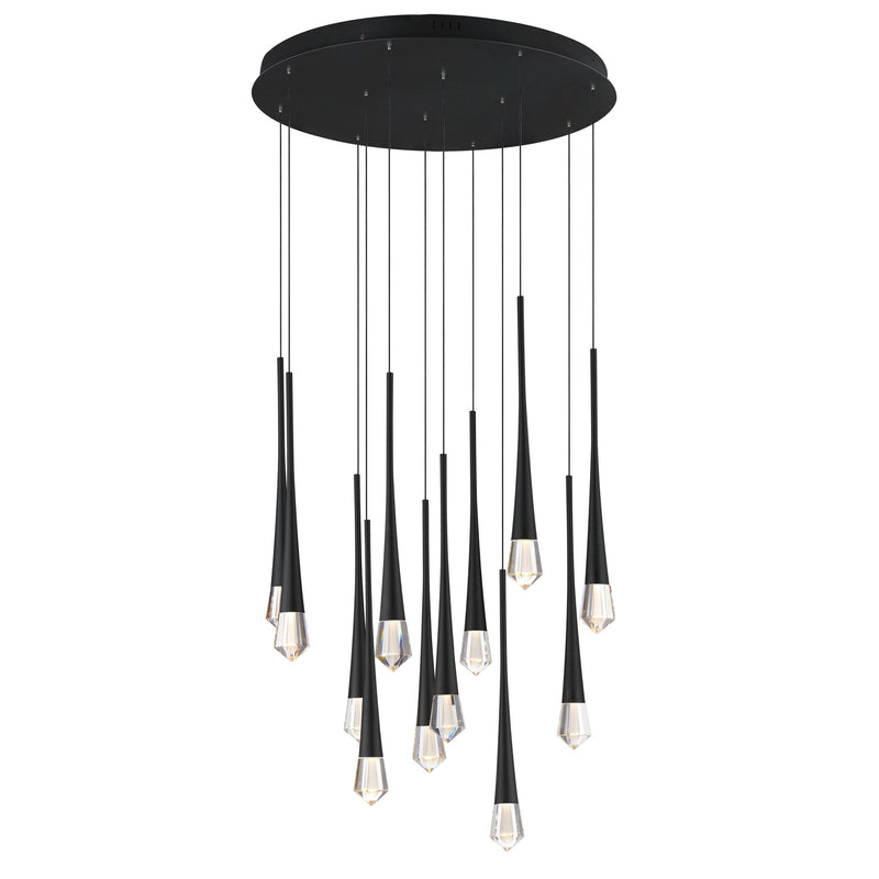 Pierce 12-Light LED Pendant in Black