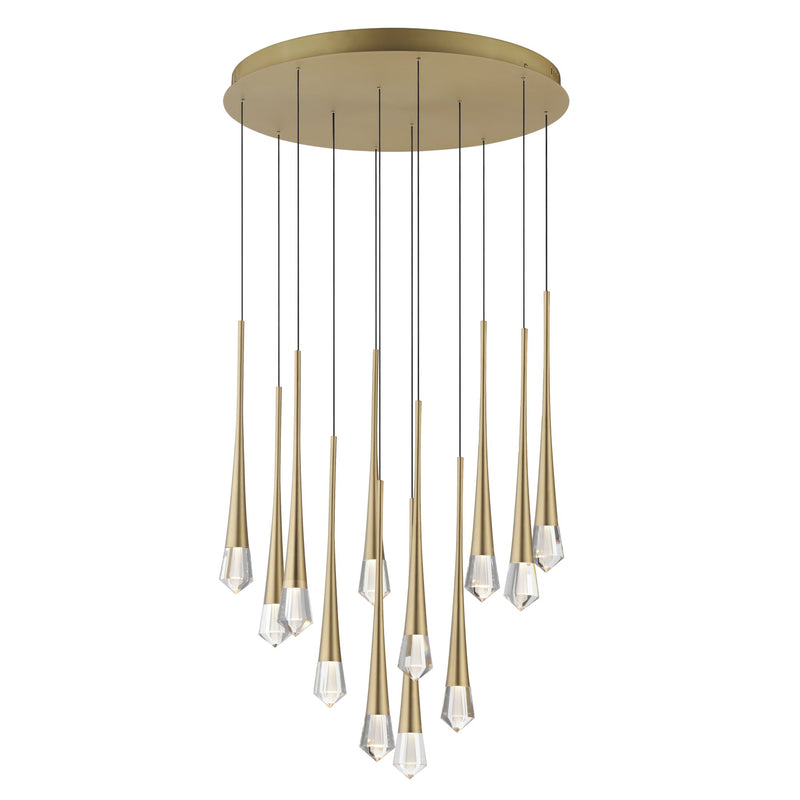 Pierce 12-Light LED Pendant in Gold