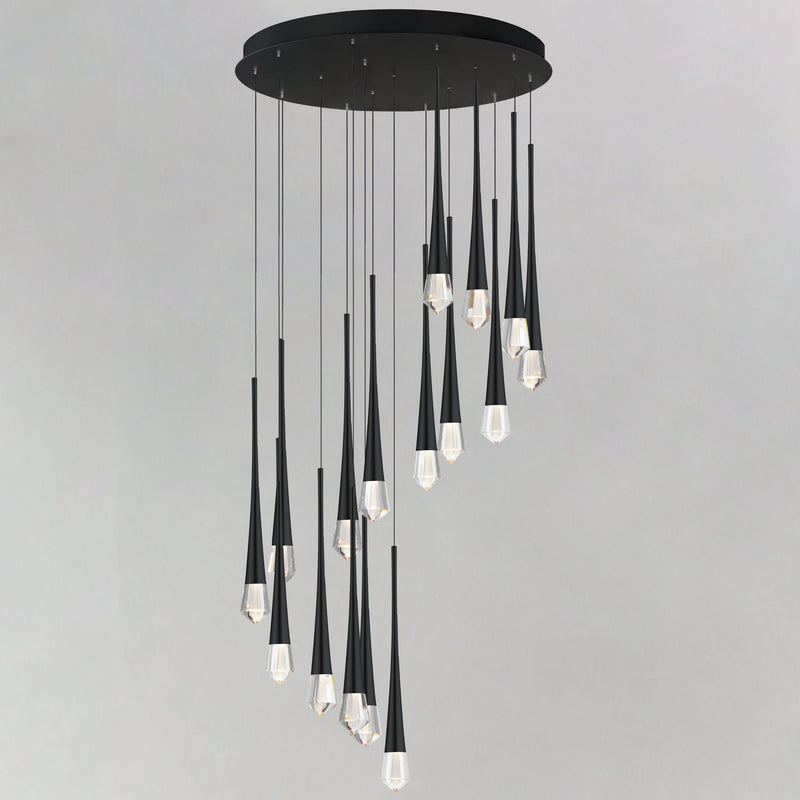 Pierce 16-Light LED Pendant in Black