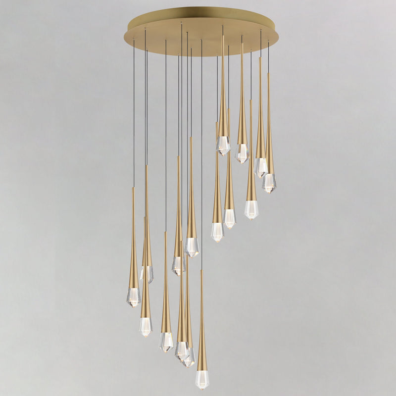 Pierce 16-Light LED Pendant in Gold