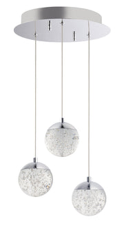 Orb II 3-Light LED Pendant in Polished Chrome
