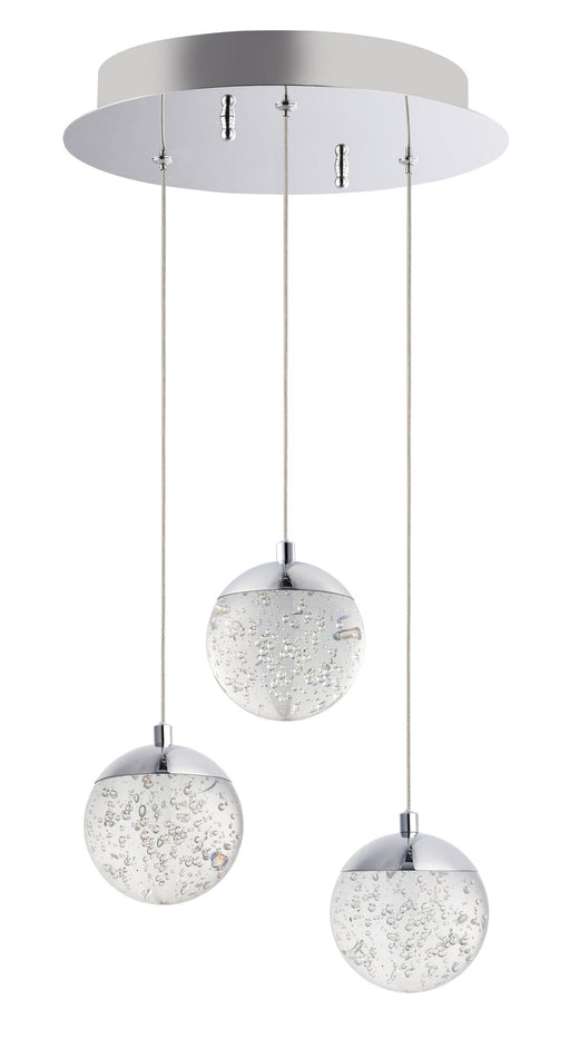 Orb II 3-Light LED Pendant in Polished Chrome