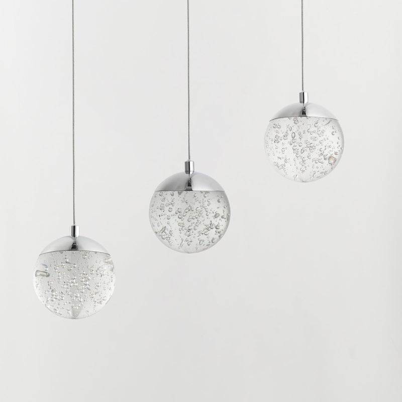 Orb II 3-Light LED Pendant in Polished Chrome
