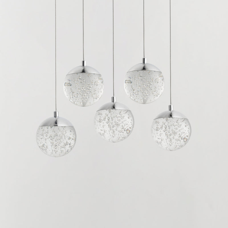 Orb II 5-Light LED Pendant in Polished Chrome