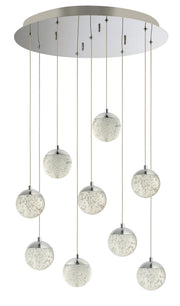 Orb II 9-Light LED Pendant in Polished Chrome