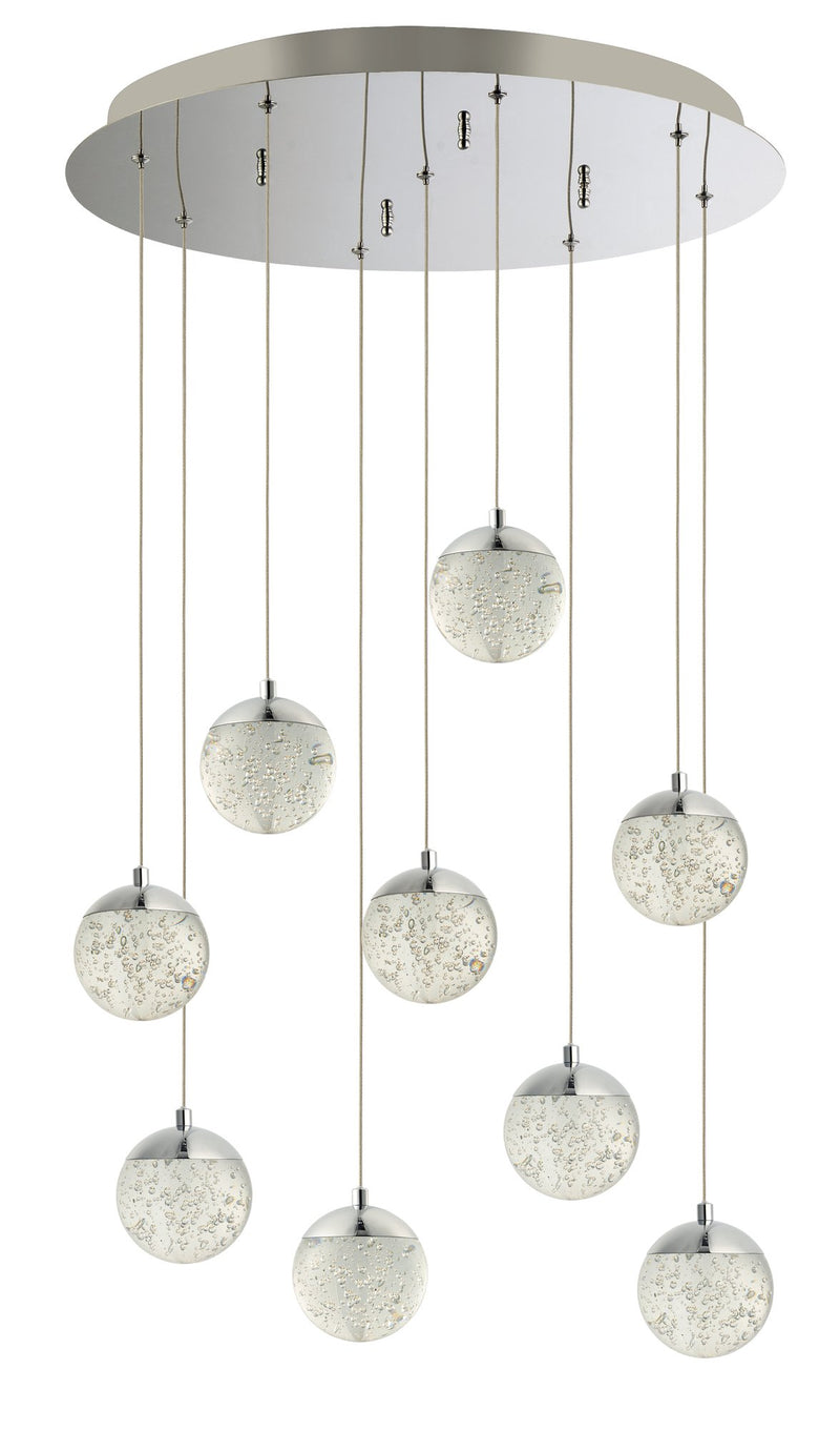 Orb II 9-Light LED Pendant in Polished Chrome
