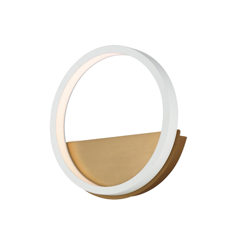 Hoopla LED Wall Sconce in White / Gold