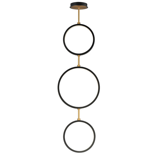Hoopla 3-Light LED Pendant in Black / Gold