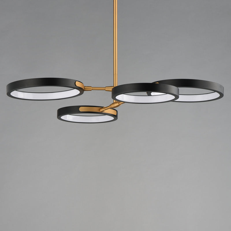 Hoopla 4-Light LED Chandelier in Black / Gold
