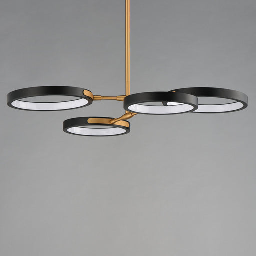 Hoopla 4-Light LED Chandelier in Black / Gold