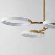 Hoopla 4-Light LED Chandelier in White / Gold