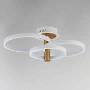 Hoopla LED Semi-Flush Mount in White / Gold