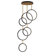 Hoopla 6-Light LED Pendant in Black / Gold