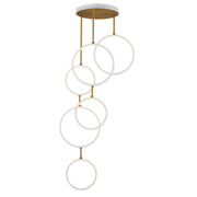 Hoopla 6-Light LED Pendant in White / Gold