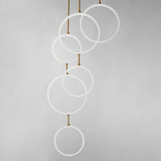 Hoopla 6-Light LED Pendant in White / Gold