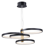 Hoopla 4-Light LED Pendant in Black / Gold