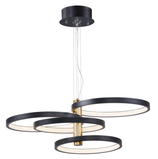 Hoopla 4-Light LED Pendant in Black / Gold