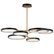 Hoopla 6-Light LED Chandelier in Black / Gold