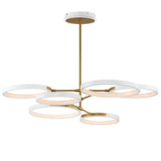 Hoopla 6-Light LED Chandelier in White / Gold
