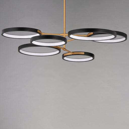 Hoopla 6-Light LED Chandelier in Black / Gold