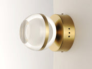 Swank LED Flush Mount in Natural Aged Brass