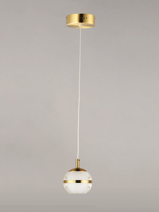 Swank 1-Light LED Pendant in Natural Aged Brass