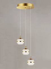Swank 3-Light LED Pendant in Natural Aged Brass