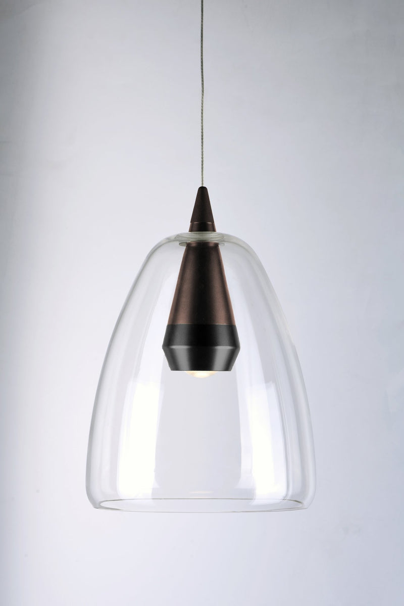 Sven LED Pendant in Black / Coffee