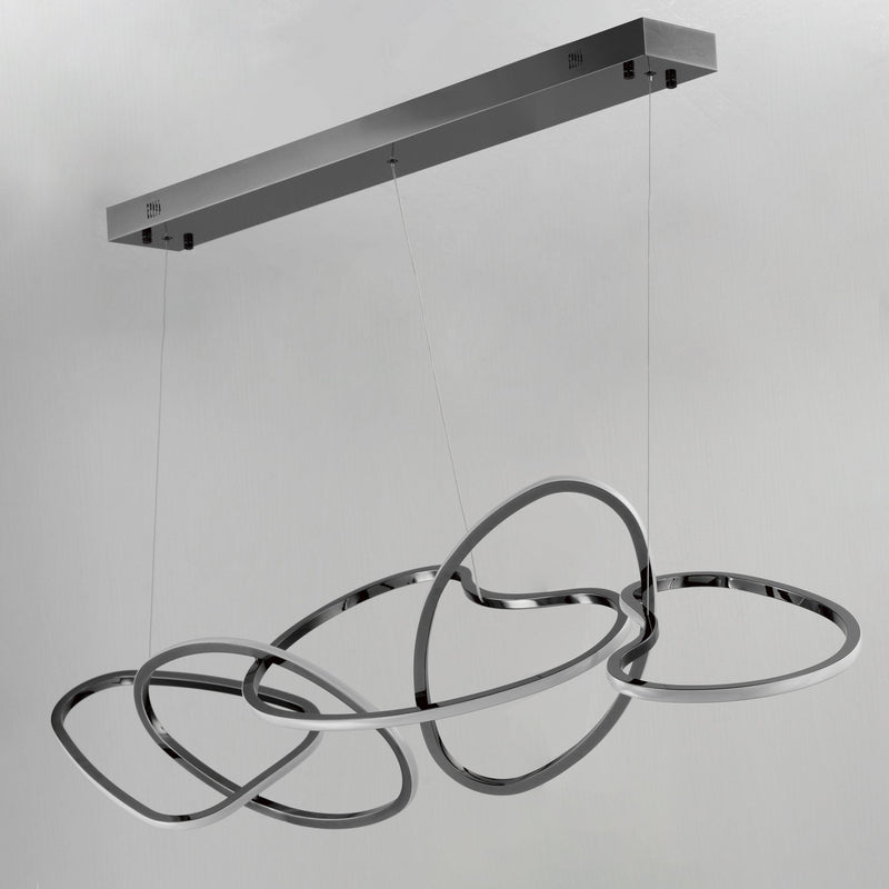 Unity 5-Light LED Pendant in Black Chrome
