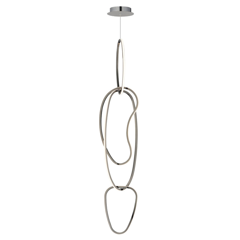 Unity Vertical LED Pendant in Black Chrome
