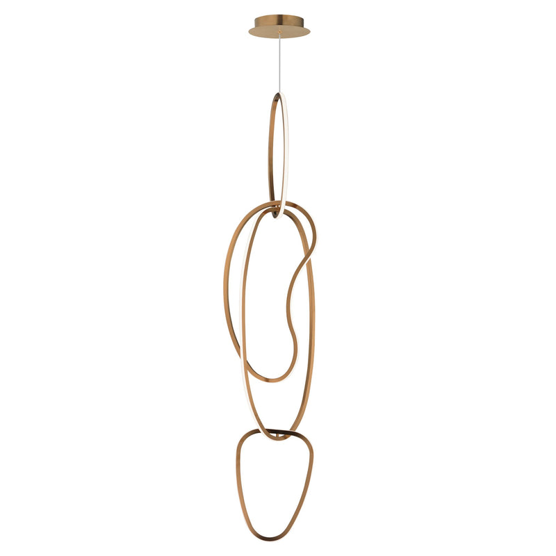 Unity Vertical LED Pendant in Brushed Champagne