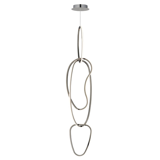 Unity Vertical LED Pendant in Black Chrome