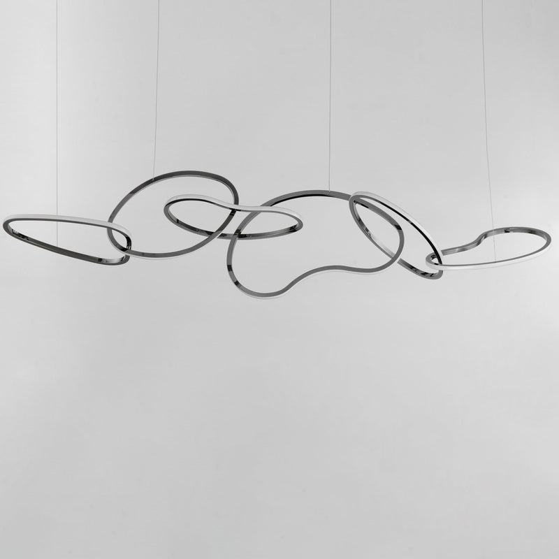 Unity 69" LED Linear Pendant in Black Chrome