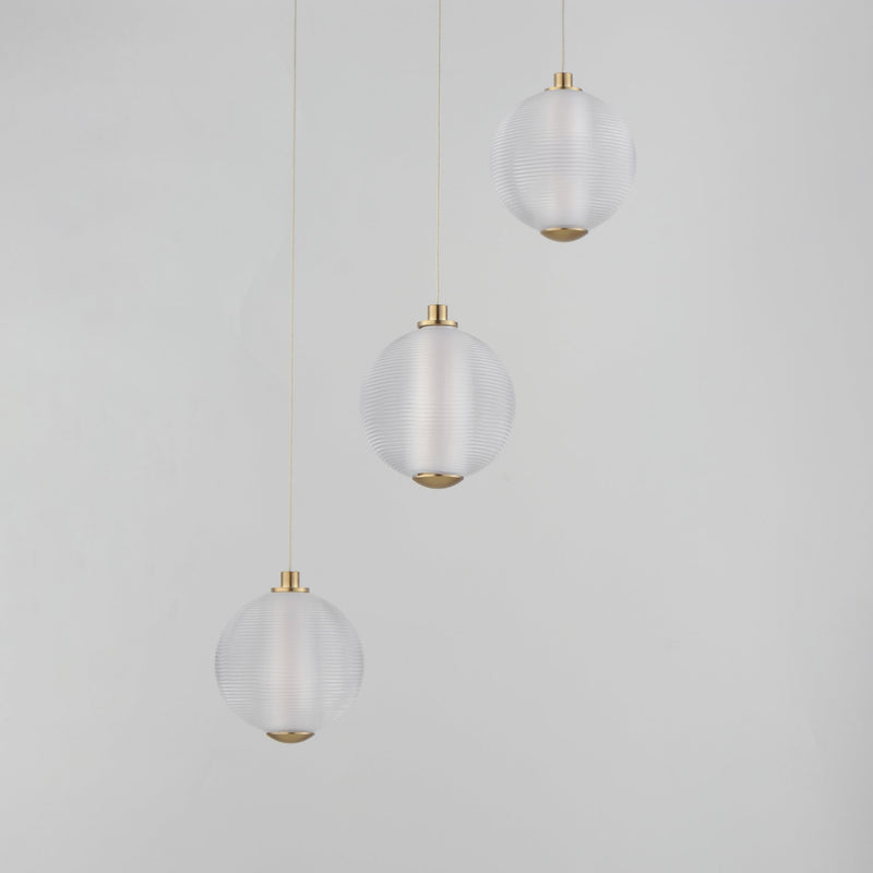 Rhythm 3-Light LED Pendant in Gold