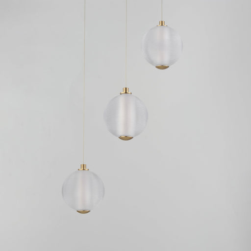 Rhythm 3-Light LED Pendant in Gold