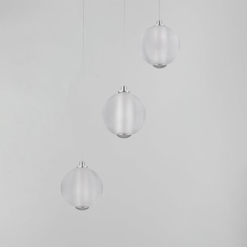 Rhythm 3-Light LED Pendant in Polished Chrome