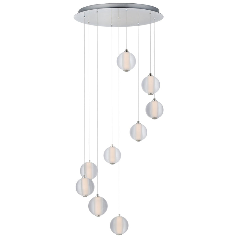 Rhythm 9-Light LED Pendant in Polished Chrome