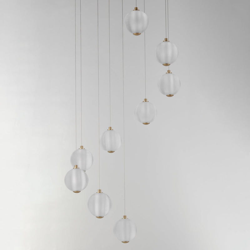 Rhythm 9-Light LED Pendant in Gold