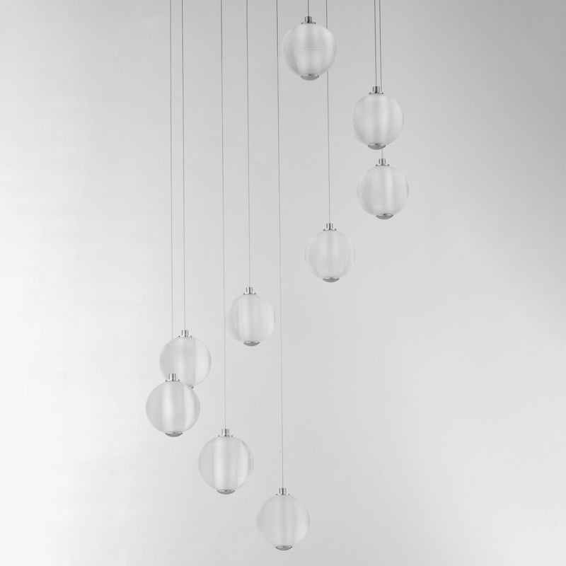 Rhythm 9-Light LED Pendant in Polished Chrome