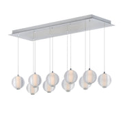 Rhythm 10-Light LED Pendant in Polished Chrome