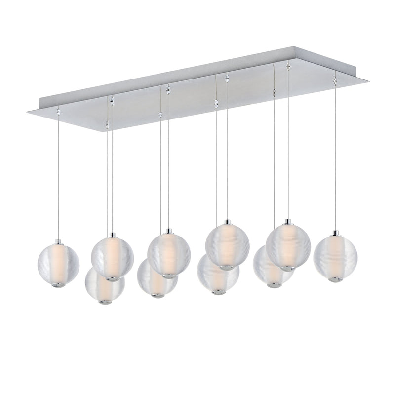 Rhythm 10-Light LED Pendant in Polished Chrome