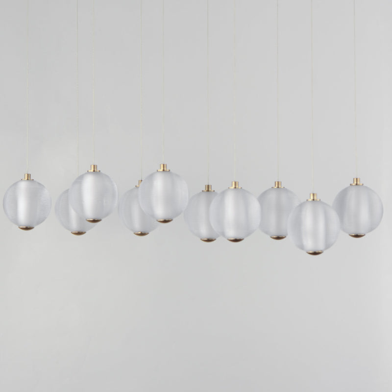 Rhythm 10-Light LED Pendant in Gold
