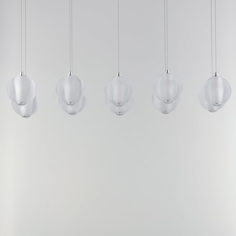 Rhythm 10-Light LED Pendant in Polished Chrome