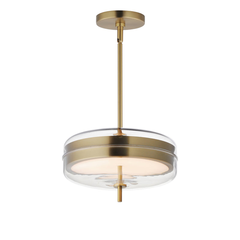 Voto 2-Light LED Pendant in Natural Aged Brass