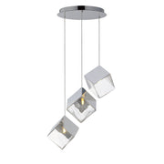 Ice Cube 3-Light LED Pendant in Polished Chrome