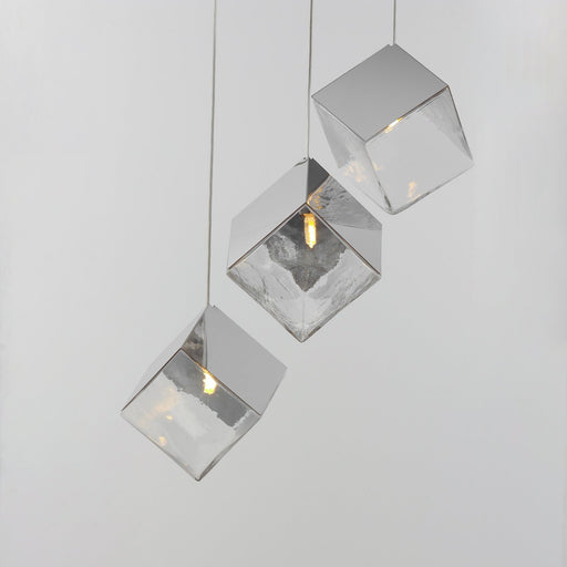 Ice Cube 3-Light LED Pendant in Polished Chrome
